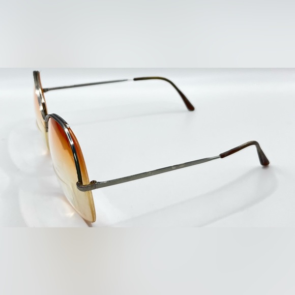 Vintage Logo Paris Silver Oval Half-Rim Sunglasses Frames Only - Picture 2 of 8